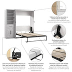 Letto a scomparsa Full Murphy Key West con armadio guardaroba (88W) di Bestar