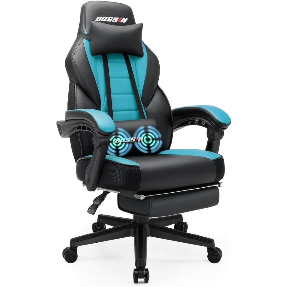 Chaise de jeu BOSSIN style racing, chaise de jeu grande taille supportant jusqu'à 136 kg (300 lbs), dossier haut, chaise d'ordinateur