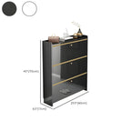 Meuble de rangement à chaussures noir glamour pour entrée avec étagères réglables