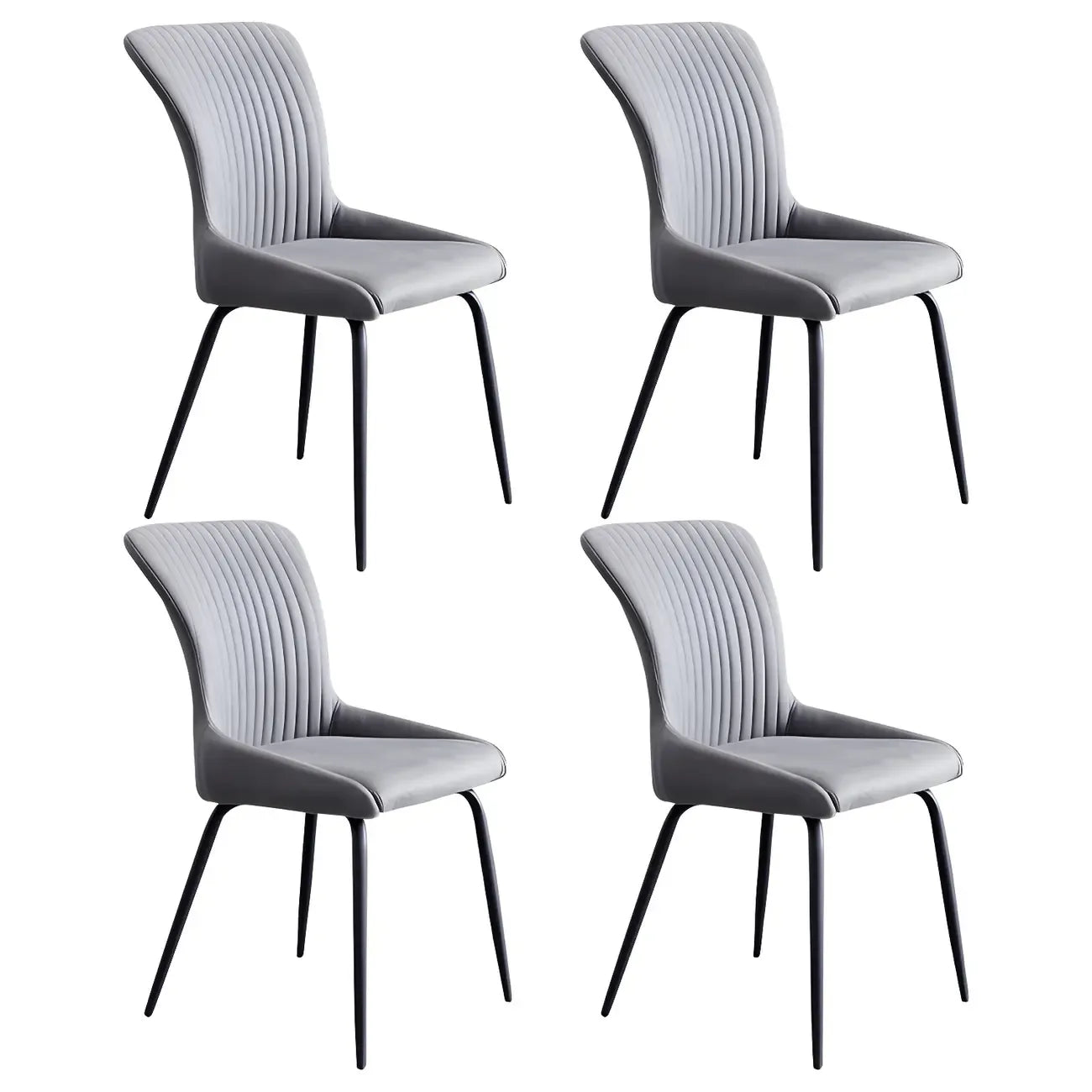 Chaises de cuisine/salle à manger industrielles gris foncé sans accoudoirs