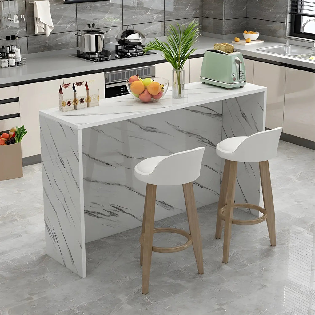 Table de bar rectangulaire blanche en bois pour salon