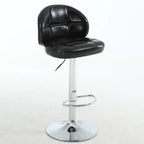 Tabouret de bar pivotant et réglable en cuir contemporain