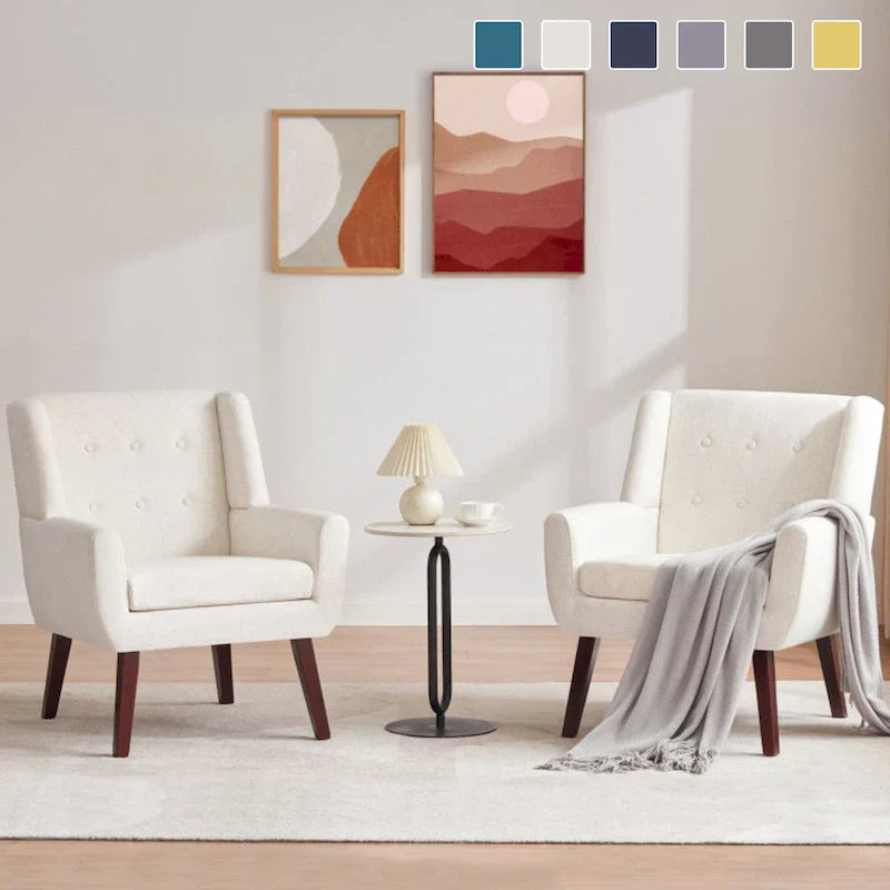 HUIMO Set di 2 poltrone moderne trapuntate