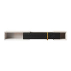 Meuble TV extensible moderne blanc et noir à 2 tiroirs en bois