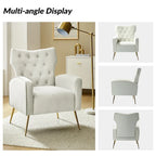 Chaise tuftée Abadiana Accent avec base en métal par HULALA HOME