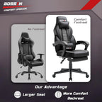 Chaise de jeu BOSSIN style racing, chaise de jeu grande taille supportant jusqu'à 136 kg (300 lbs), dossier haut, chaise d'ordinateur