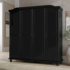 Armoire-penderie Kyle 4 portes de Palace Imports, 100 % bois massif, avec portes en bois massif ou miroir
