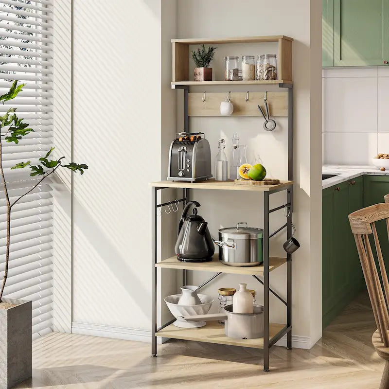 Portapane da cucina da 60 pollici con credenza a 8 ganci laterali