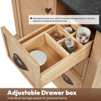 Meuble-lavabo Hervas avec plateau en marbre naturel, sans miroir.