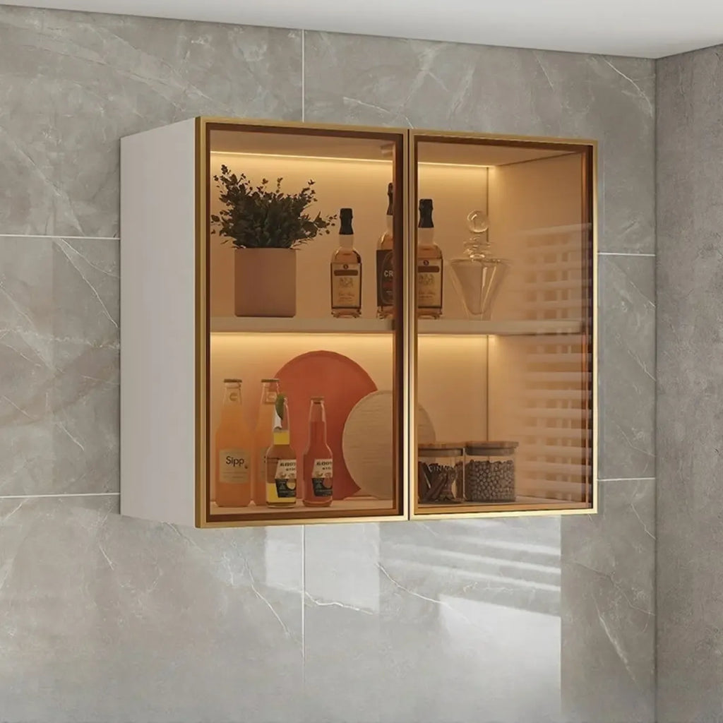 vaisselier mural gris en bois pour cuisine