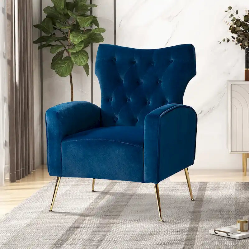 Poltrona trapuntata Abadiana Accent con base in metallo di HULALA HOME
