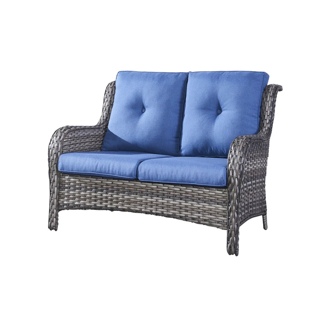 Gymojoy Canapé d'extérieur deux places en rotin Wicker Sofa Set