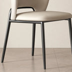 Chaise de salle à manger moderne en similicuir à dossier bas incurvé