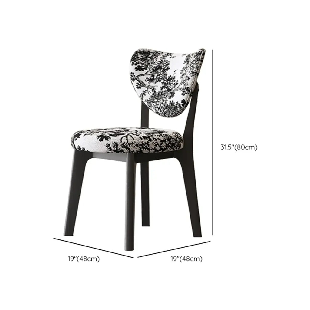 Chaise de salle à manger moderne sans accoudoirs à oreilles en similicuir
