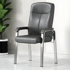 Chaise de bureau moderne HomeyFad en cuir et métal, à 4 pieds et accoudoirs