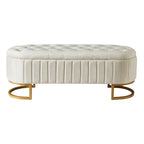 Ensemble de chambre 2 pièces avec lit plateforme LED et pouf de rangement