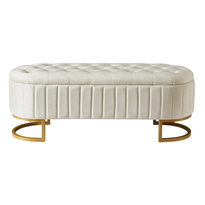 Ensemble de chambre 2 pièces avec lit plateforme LED et pouf de rangement