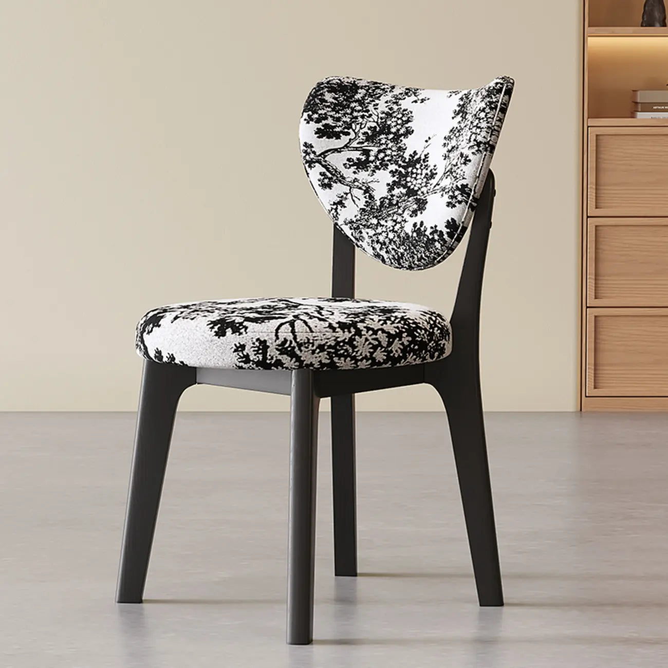Chaise de salle à manger moderne sans accoudoirs à oreilles en similicuir