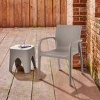 Fauteuil de salle à manger empilable toutes saisons Alissa en résine, lot de 2