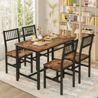 Set da pranzo per 4 persone, set da tavolo da pranzo da 5 pezzi con struttura in metallo per colazione, sala da pranzo, cucina