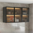 vaisselier mural gris en bois pour cuisine