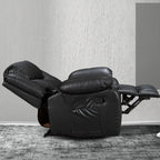 Fauteuil inclinable à large assise en cuir durable avec massage et chauffage
