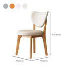 Chaise de salle à manger moderne sans accoudoirs à oreilles en similicuir