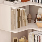 Bibliothèque d'angle en bois composite à 6 étagères