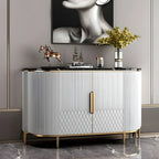 Buffet glamour en marbre gris avec rangement