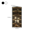 Vitrine d'angle moderne en métal gris et bois avec porte vitrée