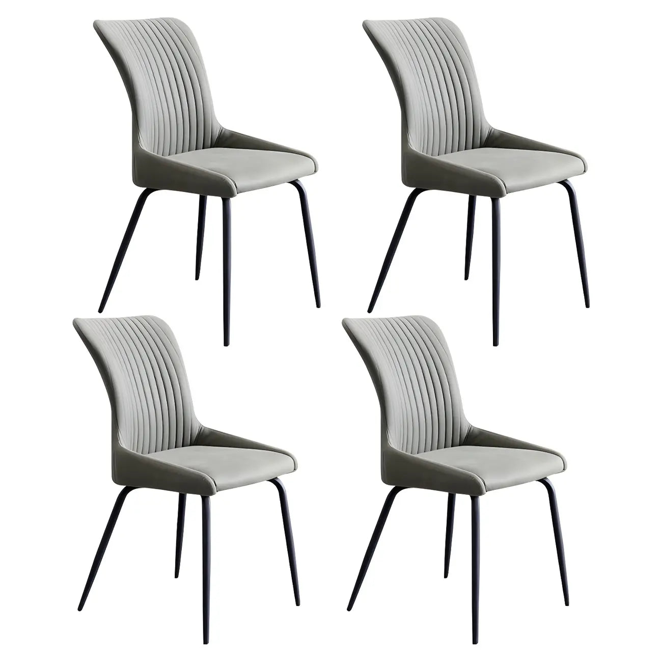 Chaises de cuisine/salle à manger industrielles gris foncé sans accoudoirs