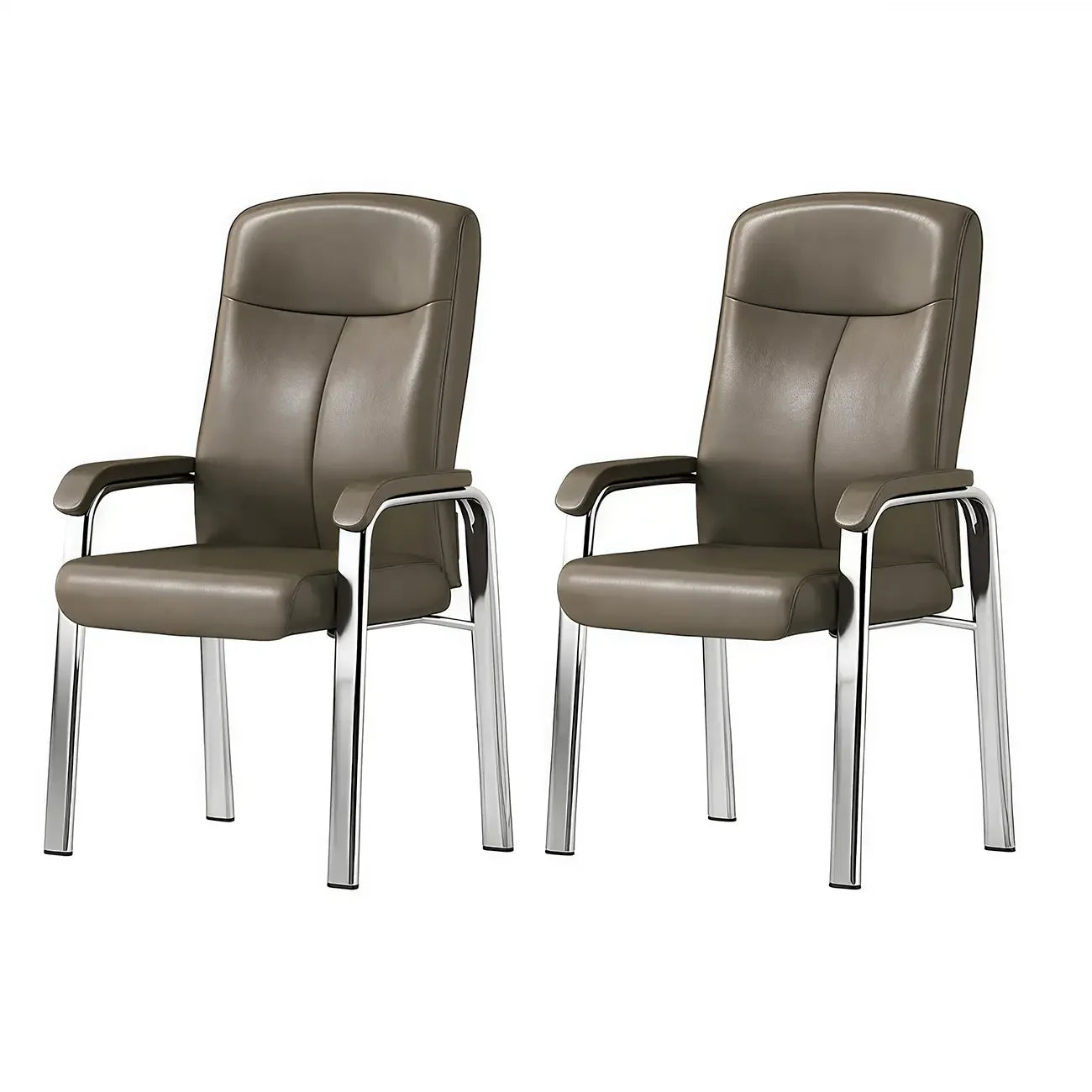 Chaise de bureau moderne HomeyFad en cuir et métal, à 4 pieds et accoudoirs