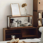 Élégante vitrine de table en bois avec portes coulissantes