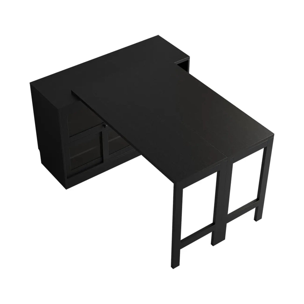 Buffet extensible de style campagnard en MDF noir