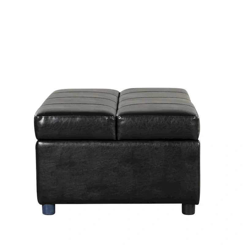 Divano letto pieghevole estraibile a forma di pouf singolo con materasso, letto per gli ospiti convertibile, divano letto rivestito in PU