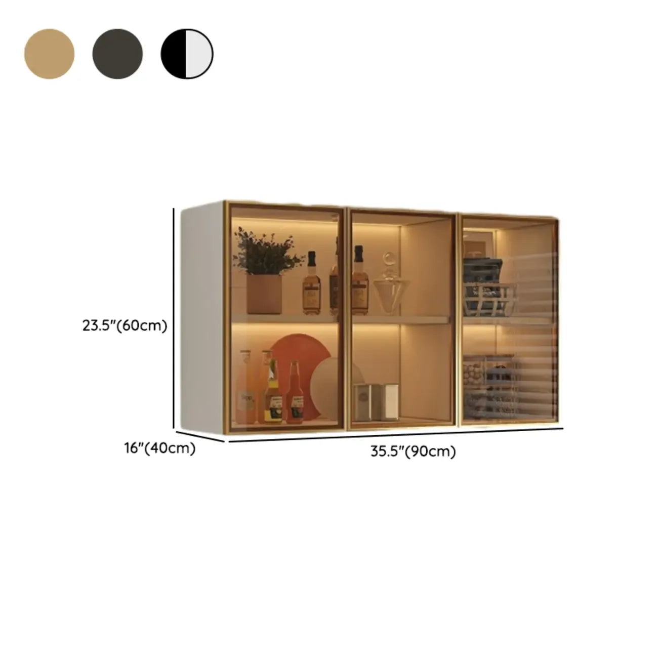 vaisselier mural gris en bois pour cuisine