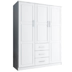 Armoire-penderie Palace Imports Cosmo 3 portes, 100 % bois massif, avec portes en bois massif ou miroir