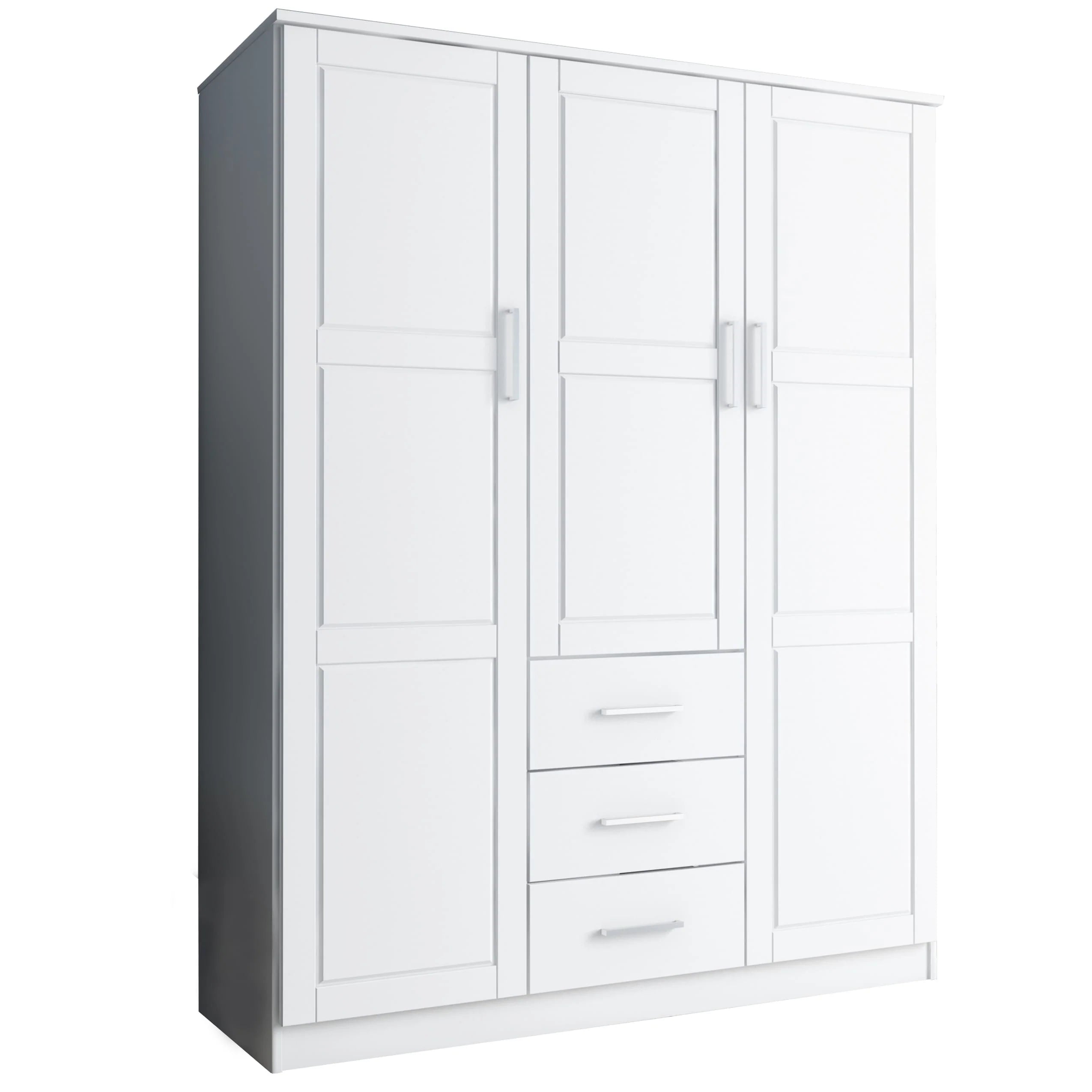 Armoire-penderie Palace Imports Cosmo 3 portes, 100 % bois massif, avec portes en bois massif ou miroir