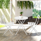 Ensemble bistrot pliant en métal 3 pièces, salon de conversation intérieur/extérieur résistant aux intempéries pour patio, cour, jardin