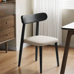 Chaise de salle à manger moderne en cuir sans accoudoirs et dossier bas