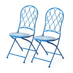 Ensemble bistrot pliant en métal Glitzhome pour extérieur, 3 pièces, table et chaises de patio