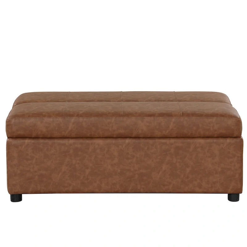 Divano letto pieghevole estraibile a forma di pouf singolo con materasso, letto per gli ospiti convertibile, divano letto rivestito in PU