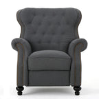 Poltrona reclinabile in tessuto trapuntato Walder con borchie di Christopher Knight Home