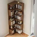 Bibliothèque d'angle en bois composite à 6 étagères
