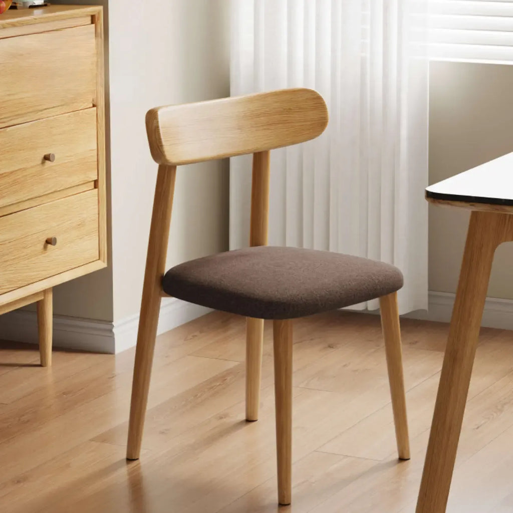 Chaise de salle à manger moderne en cuir sans accoudoirs et dossier bas