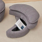 Poltrona girevole oversize con pouf contenitore Moon con 4 cuscini