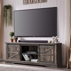 Meuble TV en bois de ferme, centre de divertissement rustique, meuble console - n/a