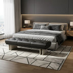 Banc de chambre minimaliste en cuir véritable jaune capitonné