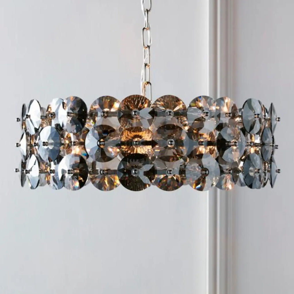 Lustre tambour en cristal pour une élégance moderne