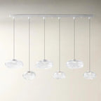 Lustre moderne en verre et LED pour îlot de cuisine
